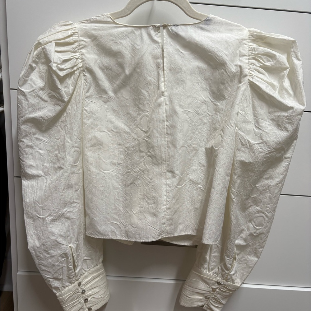 Zara Cream Ruched Blouse - Picture 2 of 2